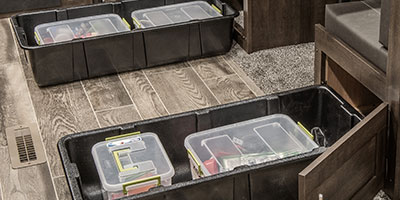 2019 KZ RV Sportsmen LE 291RKLE Travel Trailer Dinette Storage