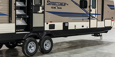 2019 KZ RV Sportsmen LE 291THLE Travel Trailer Toy Hauler Exterior Steps Folded