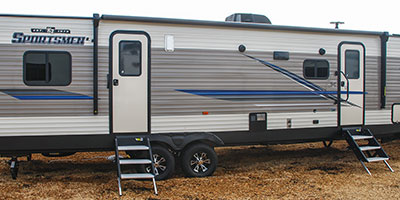 2019 KZ RV Sportsmen LE 291THLE Travel Trailer Toy Hauler Show Exterior Side Profile Door Side