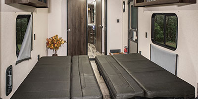 2019 KZ RV Sportsmen LE 291THLE Travel Trailer Toy Hauler Cargo Area Sofa Down