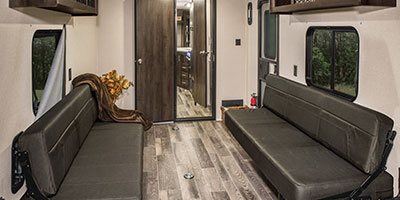 2019 KZ RV Sportsmen LE 291THLE Travel Trailer Toy Hauler Cargo Area Sofas
