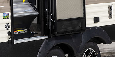 2020 KZ RV Sportsmen LE 200THLE Travel Trailer Toy Hauler Exterior Steps Folded