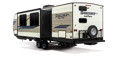 2020 KZ RV Sportsmen LE 301BHKLE Travel Trailer Exterior Rear 3-4 Off Door Side with Slide Out