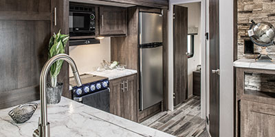 2019 KZ RV Sportster 301THR Travel Trailer Toy Hauler Kitchen