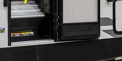 2019 KZ RV Sportster 321THR13 Travel Trailer Toy Hauler Exterior Steps Folded