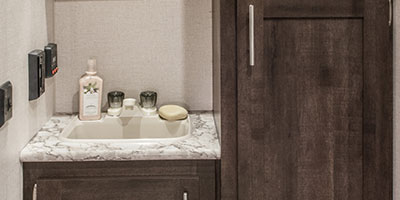 2019 KZ RV Sportster 321THR13 Travel Trailer Toy Hauler Bathroom Sink