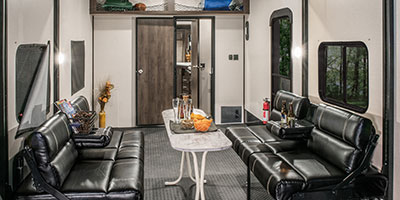 2019 KZ RV Sportster 321THR13 Travel Trailer Toy Hauler Cargo Area Dinette