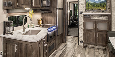 2019 KZ RV Sportster 321THR13 Travel Trailer Toy Hauler Kitchen