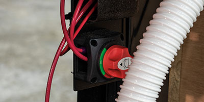 2020 KZ RV Sportster 343TH11 Fifth Wheel Toy Hauler Exterior Battery Disconnect