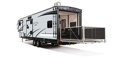 2020 KZ RV Sportster 343TH11 Fifth Wheel Toy Hauler Exterior Patio