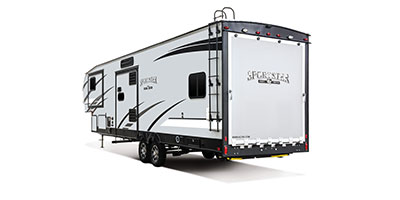 2020 KZ RV Sportster 343TH11 Fifth Wheel Toy Hauler Exterior Rear 3-4 Off Door Side