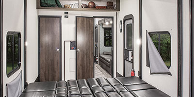 2020 KZ RV Sportster 343TH11 Fifth Wheel Toy Hauler Cargo Area Dinette Down