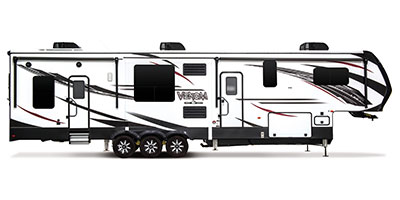 2019 KZ RV Venom 3911TK Fifth Wheel Toy Hauler Exterior Side Profile Door Side