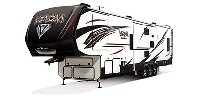 2019 KZ RV Venom 4012TK Fifth Wheel Toy Hauler Exterior Front 3-4 Off Door Side