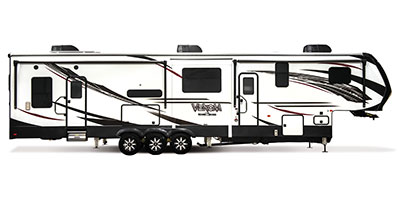 2019 KZ RV Venom 4012TK Fifth Wheel Toy Hauler Exterior Side Profile Door Side