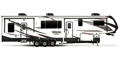 2019 KZ RV Venom 4013TK Fifth Wheel Toy Hauler Exterior Side Profile Door Side