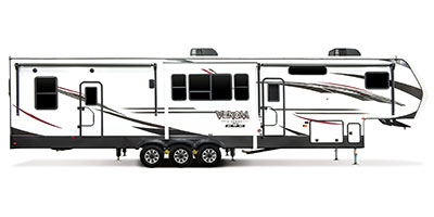 2020 KZ RV Venom V-Series V3815TK Fifth Wheel Toy Hauler Exterior Side Profile Door Side
