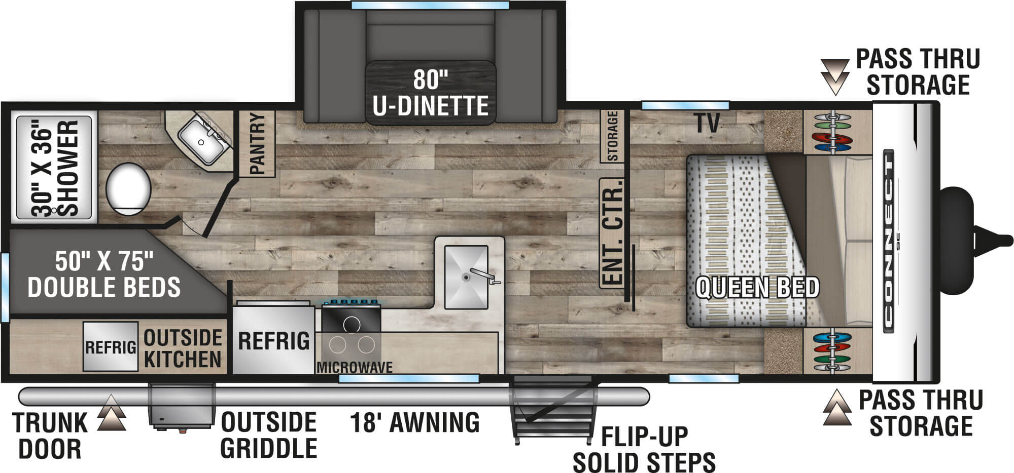 2021 KZ RV Connect SE C241BHKSE Travel Trailer Floorplan