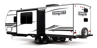 2021 KZ RV Connect SE C241BHKSE Travel Trailer Exterior Rear 3-4 Off Door Side with Slide Out