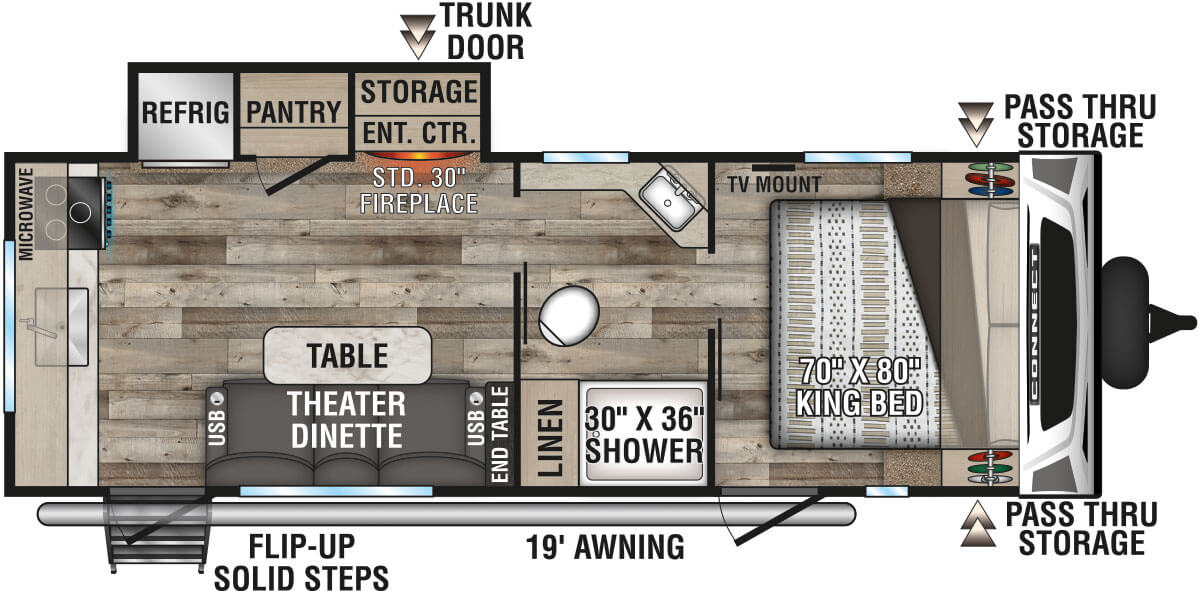 2021 KZ RV Connect C231RK Travel Trailer Floorplan