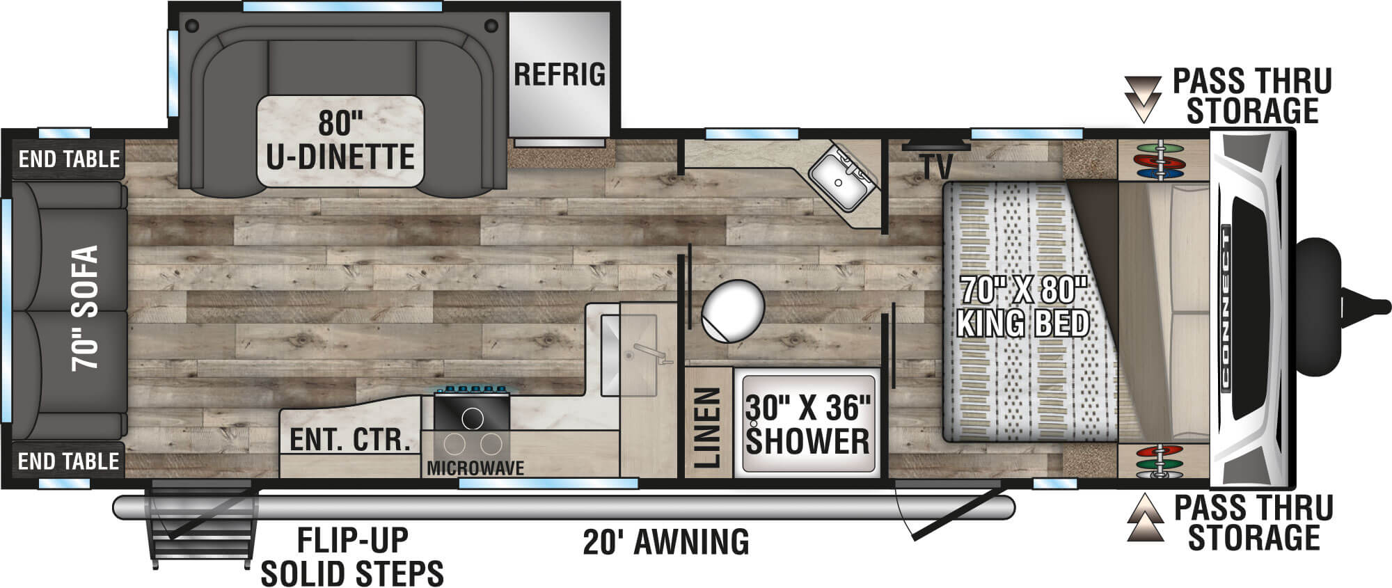 2021 KZ RV Connect C261RL Travel Trailer Floorplan