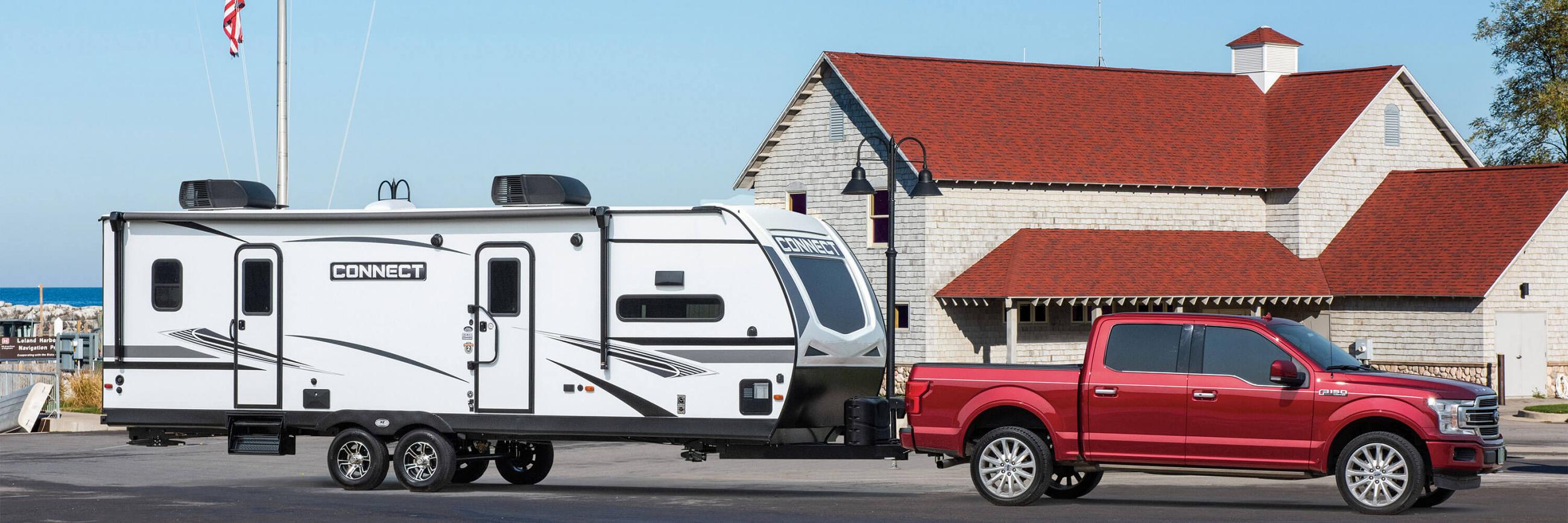 2021 KZ RV Connect C272FK Travel Trailer with Tow Vehicle at Lake