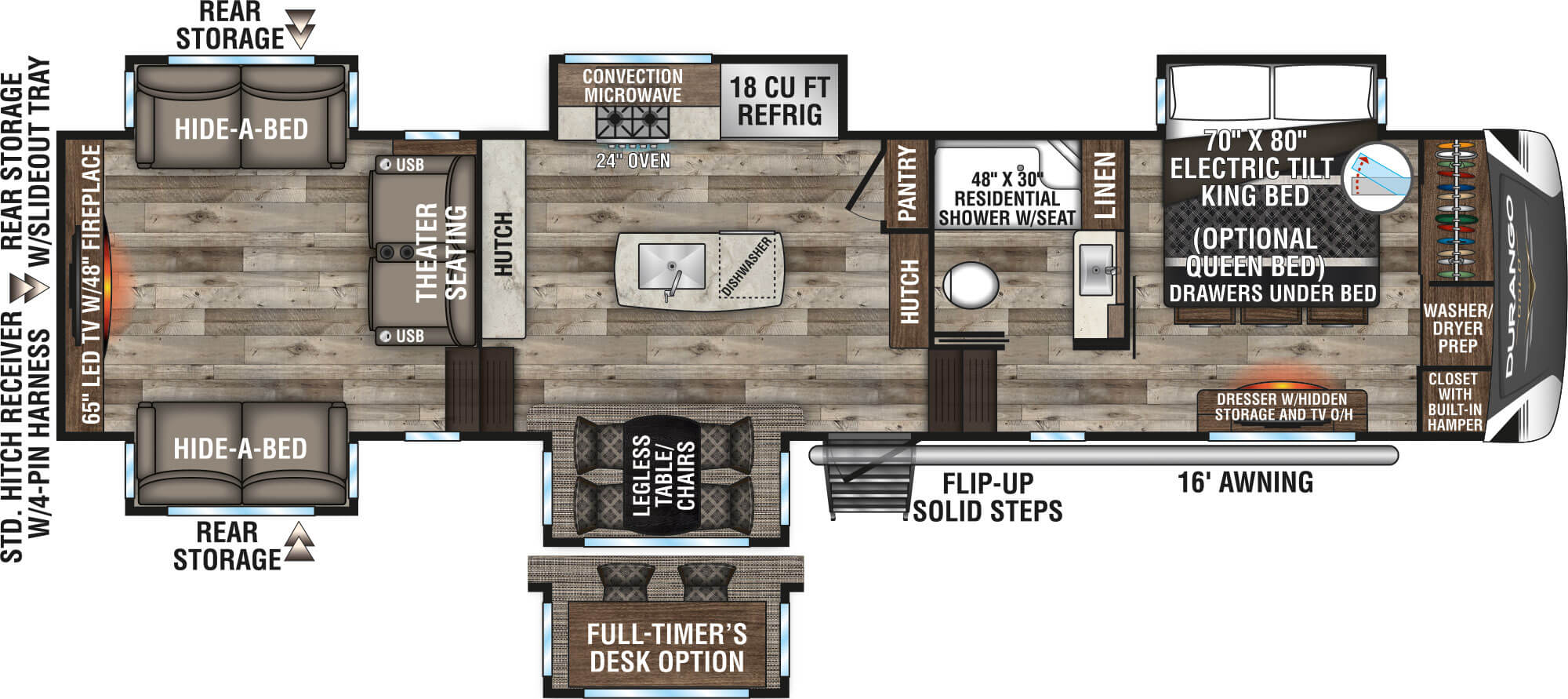 2021 KZ RV Durango Gold G381REF Fifth Wheel Floorplan