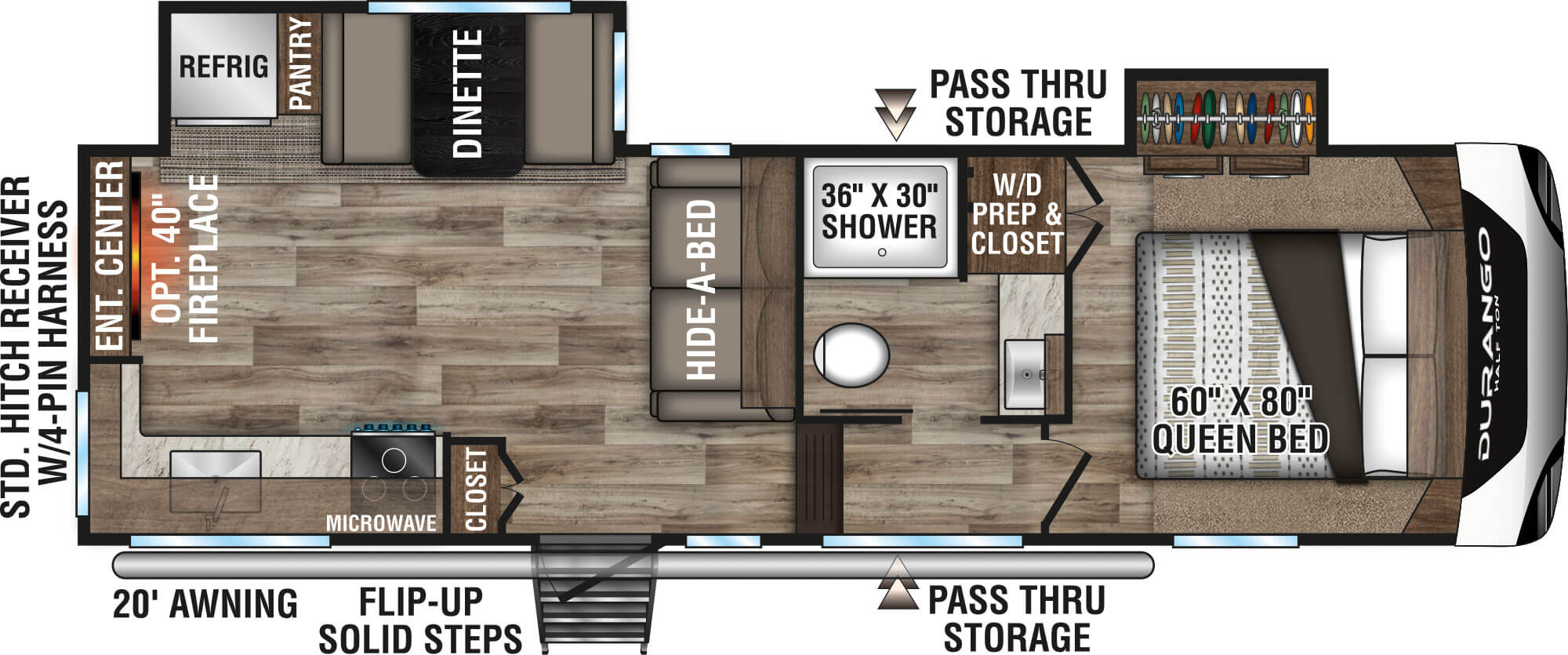 2021 KZ RV Durango D250RED Fifth Wheel Floorplan