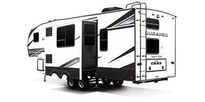 2021 KZ RV Durango Half-Ton D275BHS Fifth Wheel Exterior Rear 3-4 Off Door Side with Slide Out