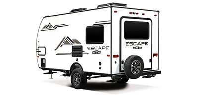 2021 KZ RV Escape E14 HATCH Travel Trailer Exterior Rear 3-4 Off Door Side