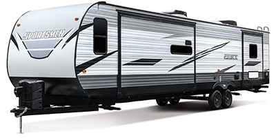 2021 KZ RV Sportsmen Destination 363FL Travel Trailer Exterior Front 3-4 Off Door Side