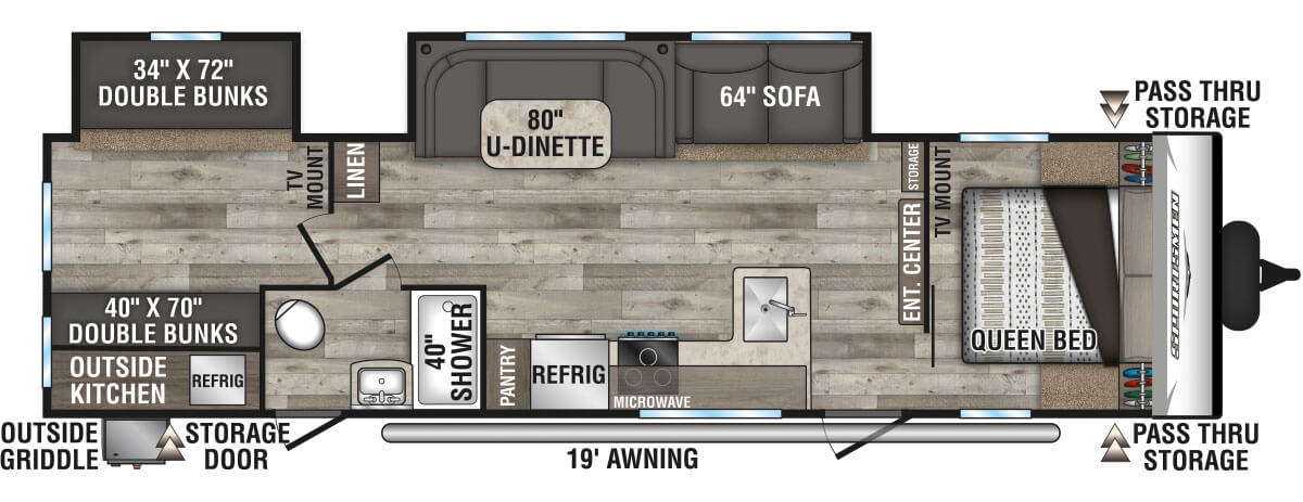 2021 KZ RV Sportsmen SE 312BHKSE Travel Trailer Floorplan