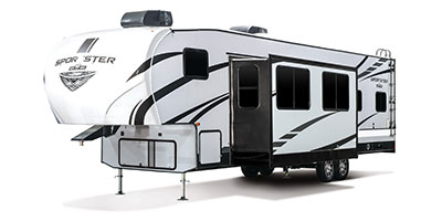 2021 KZ RV Sportster 331TH13 Fifth Wheel Toy Hauler Exterior Front 3-4 Off Door Side with Slide Out