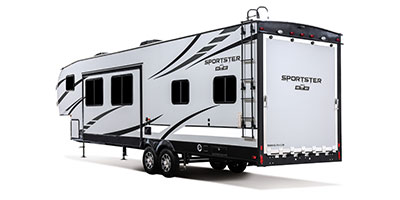2021 KZ RV Sportster 331TH13 Fifth Wheel Toy Hauler Exterior Rear 3-4 Off Door Side