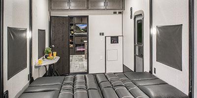 2021 KZ RV Sportster 331TH13 Fifth Wheel Toy Hauler Cargo Area Dinette Down