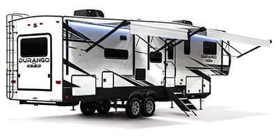 2022 KZ RV Durango D311BHD Fifth Wheel Exterior Rear 3-4 Door Side with Awning Out