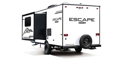 2022 KZ RV Escape E191BHK Travel Trailer Exterior Rear 3-4 Off Door Side with Slide Out