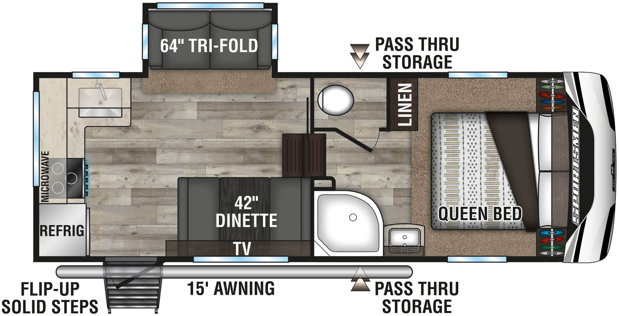 2022 KZ RV Sportsmen 231RK Fifth Wheel Floorplan