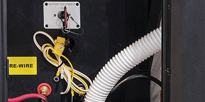 2023 KZ RV Durango Half Ton D230RKD Fifth Wheel Exterior Battery Disconnect