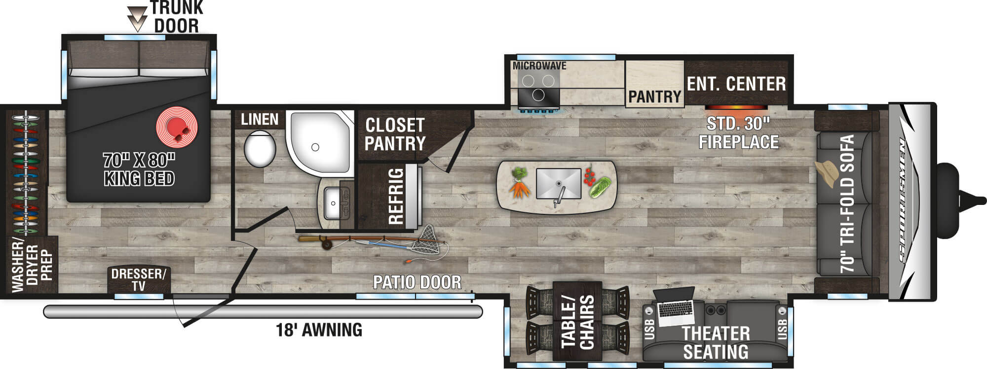 2023 KZ RV Sportsmen Destination 363FL Travel Trailer Floorplan