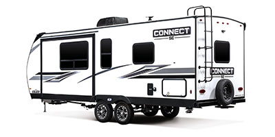 2023 KZ RV Connect SE C221FKKSE Travel Trailer Exterior Rear 3-4 Off Door Side