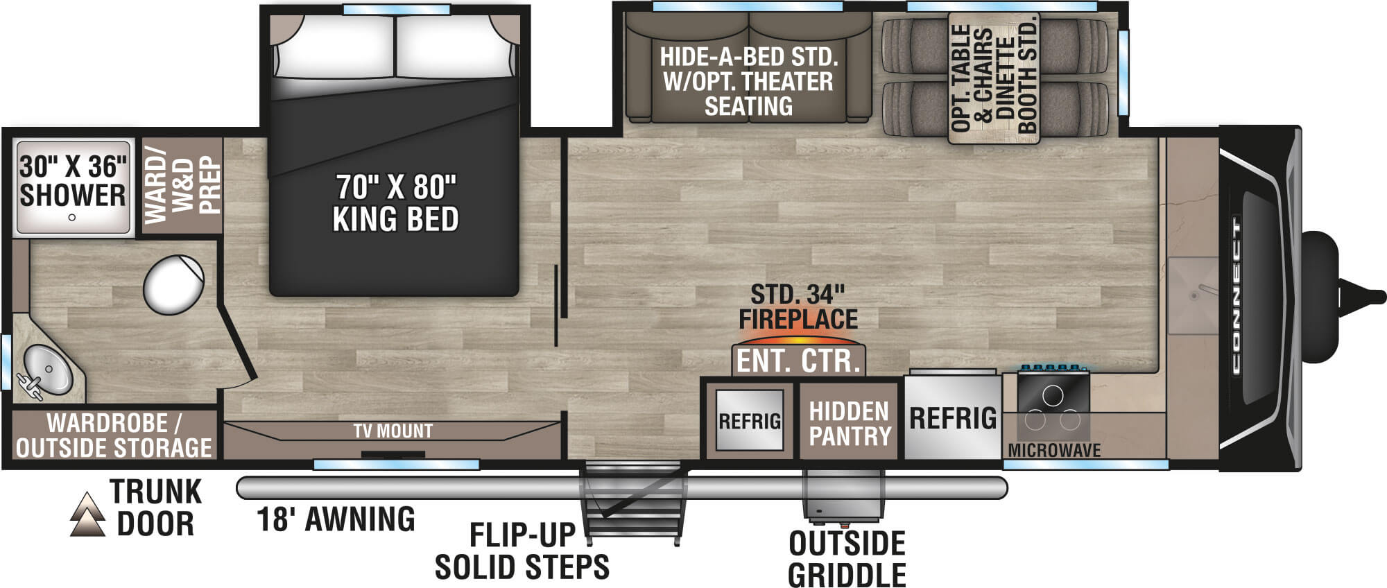 2024 KZ RV Connect C282FKK Travel Trailer Floorplan