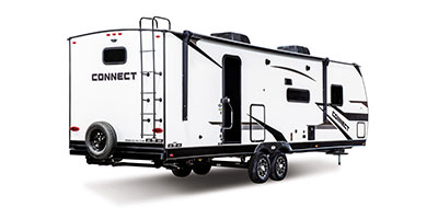 2024 KZ RV Connect C302RBK Travel Trailer Exterior Rear 3-4 Door Side