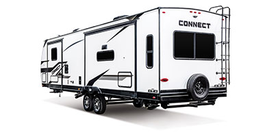 2024 KZ RV Connect C313MK Travel Trailer Exterior Rear 3-4 Off Door Side