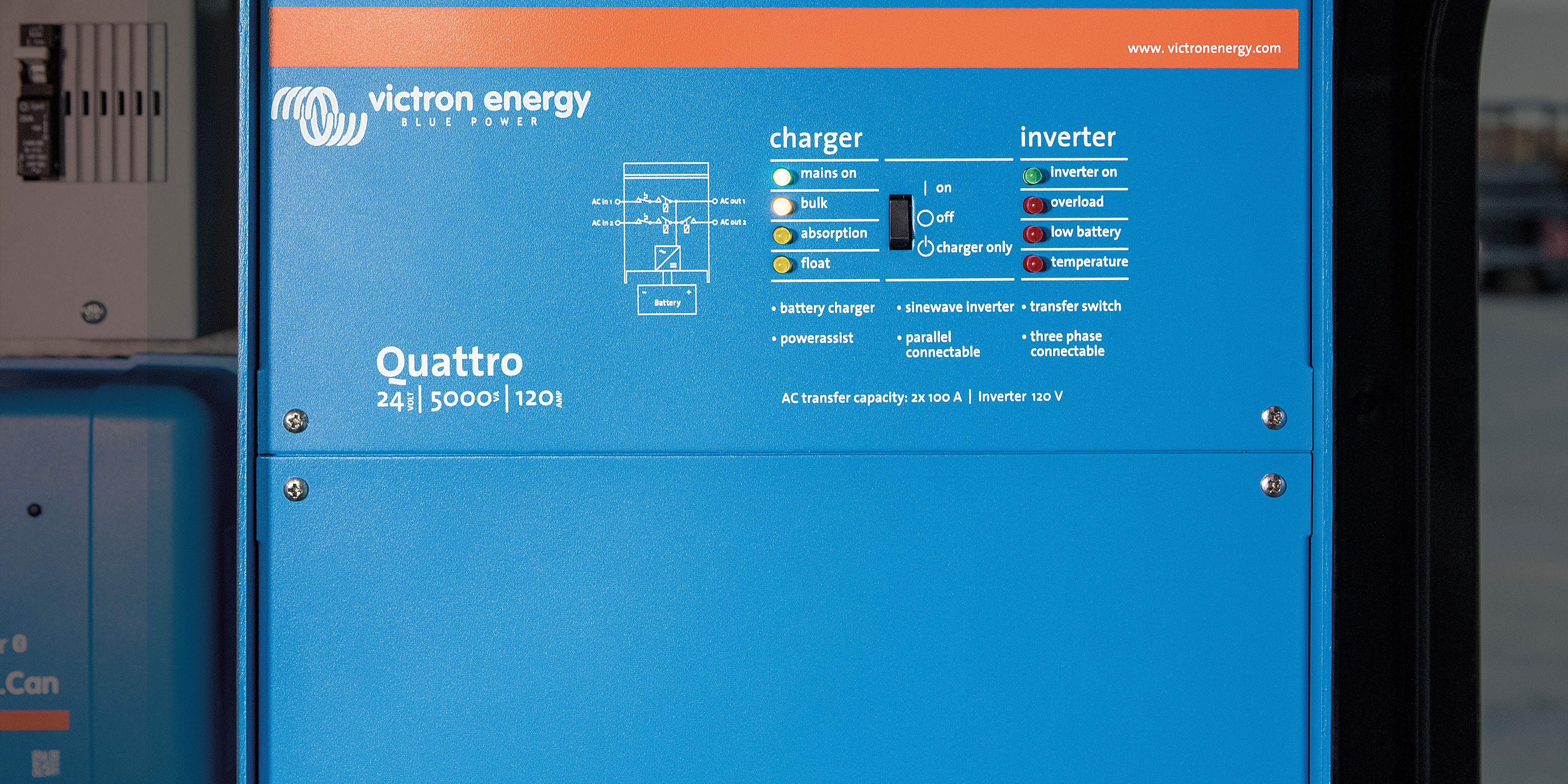 2023 KZ RV Durango Gold G360REQ Fifth Wheel Exterior Victron Inverter Charger