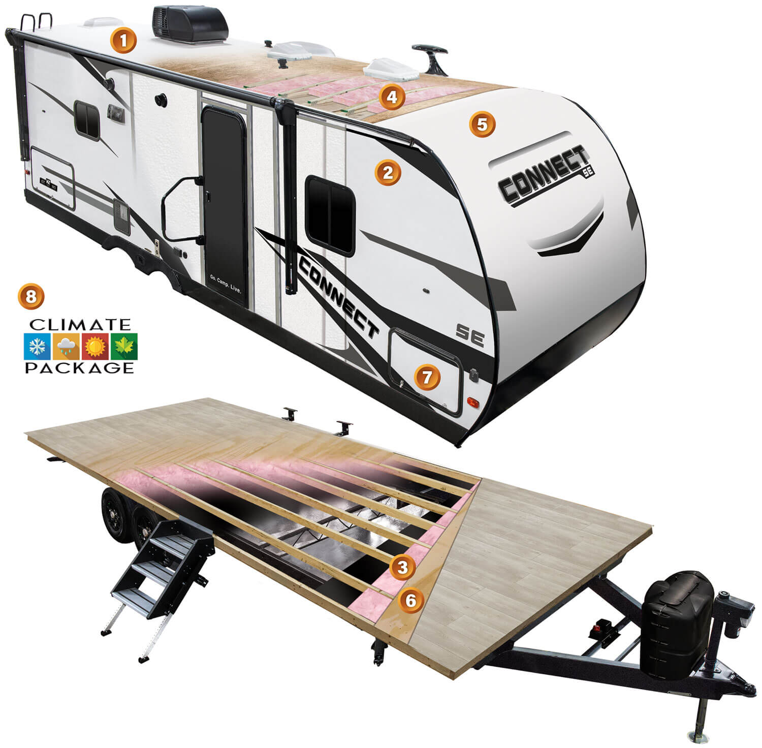 2025 KZ RV Connect SE Lightweight Travel Trailer Cutaway