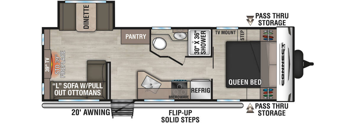 2025 KZ RV Connect SE C241RESE Travel Trailer Floorplan