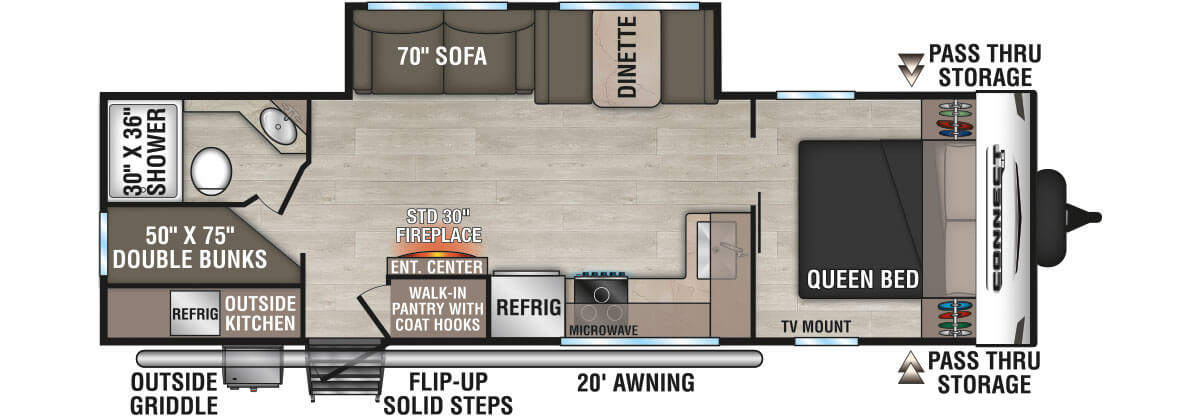 2025 KZ RV Connect SE C271BHKSE Travel Trailer Floorplan