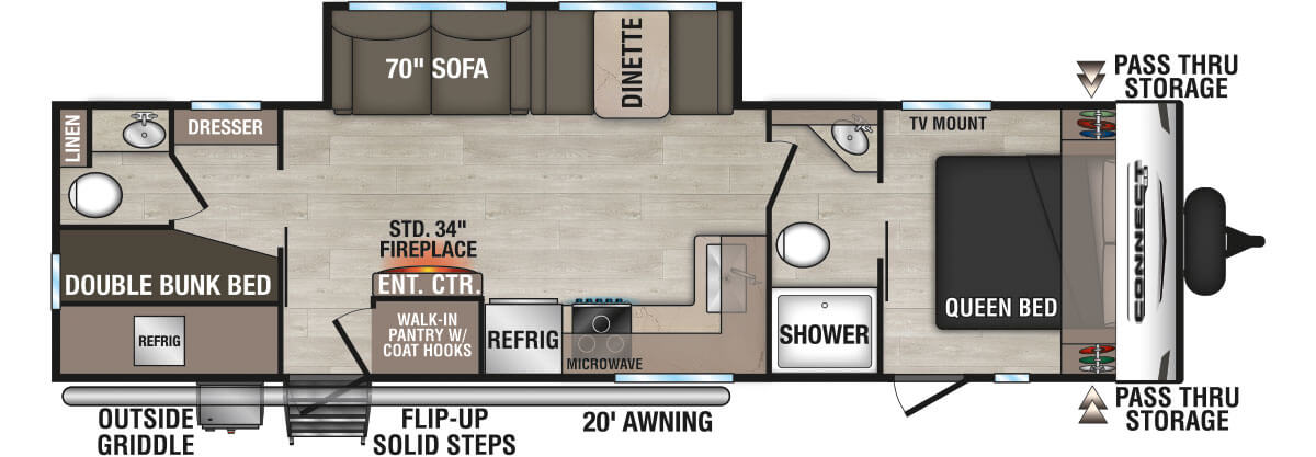 2025 KZ RV Connect SE C301BHKSE Travel Trailer Floorplan
