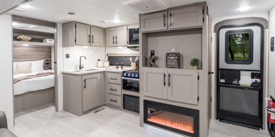 2025 KZ RV Connect SE C221RBSE Travel Trailer Entertainment Center and Fireplace Wide